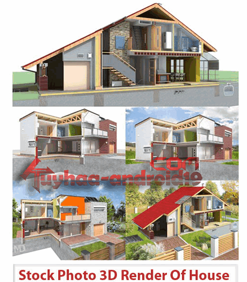 Stock Photo 3D Render Of House