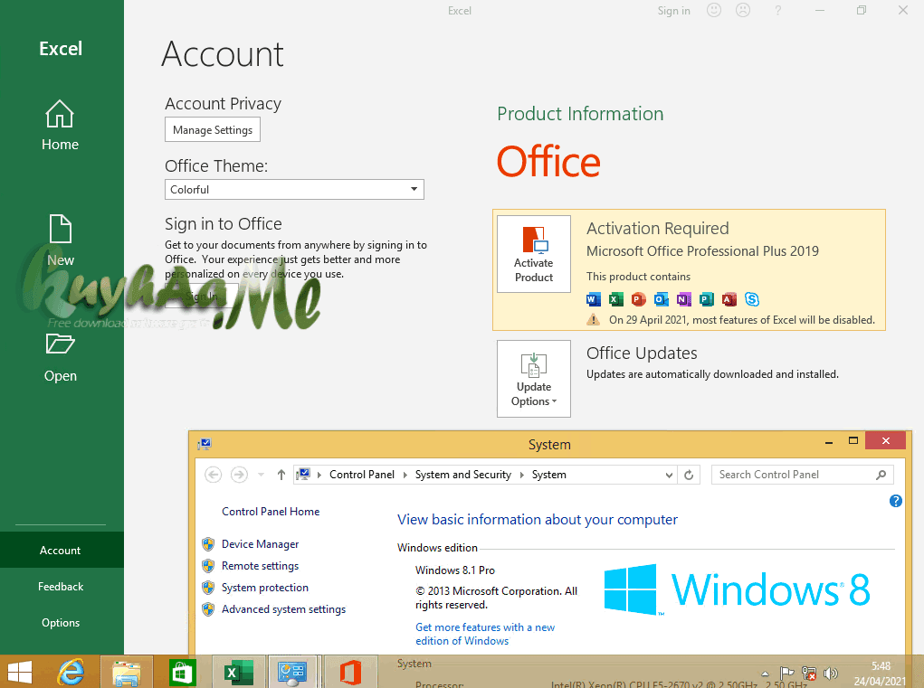 Microsoft Office 2016-2019 Pro Plus Windows 7 & 8