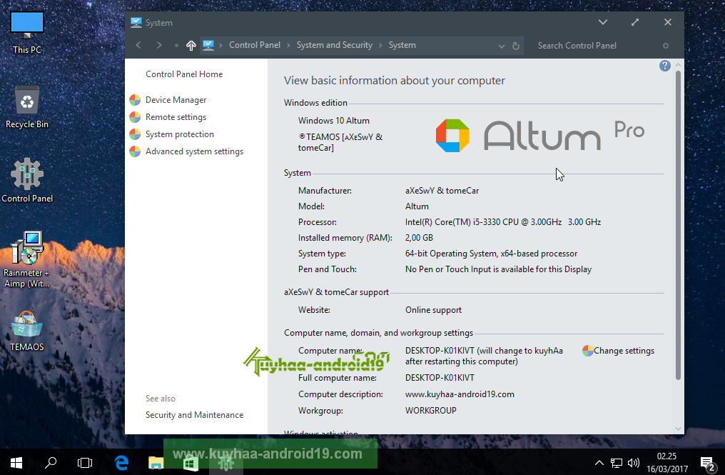 Windows 10 Altum Pro 1607 kuyhaa