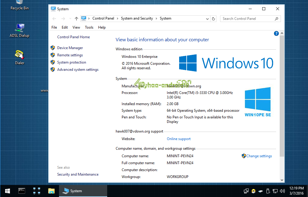 Windows 10 PE SE x64 Live Disc