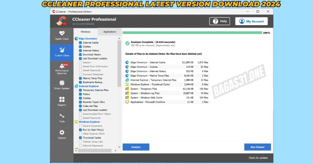 CCleaner Professional Download latest version 2024 