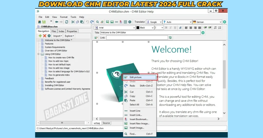 CHM Editor Download latest version 2024