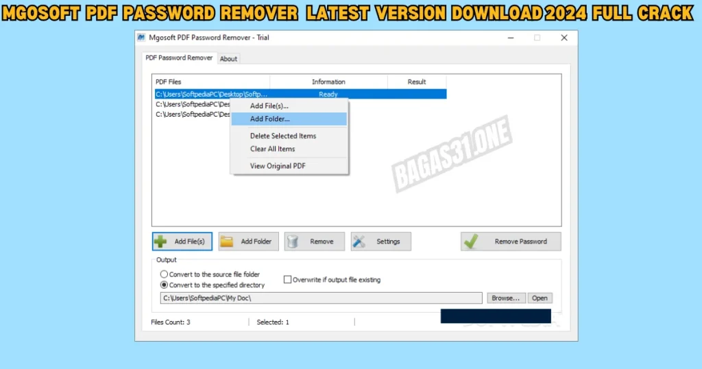 Mgosoft PDF Password Remover Download latest version 2024